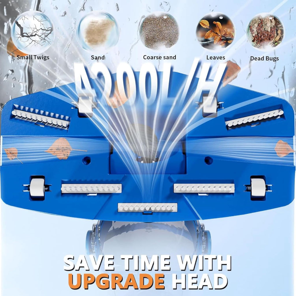 Cordless Pool Vacuum with Telescopic Pole, 18.5 GPM Powerful Suction, 60 Min Runtime, Handheld Rechargeable Pool Vacuum Cleaner for Above Ground/Inground Pools Hot Tubs Spas