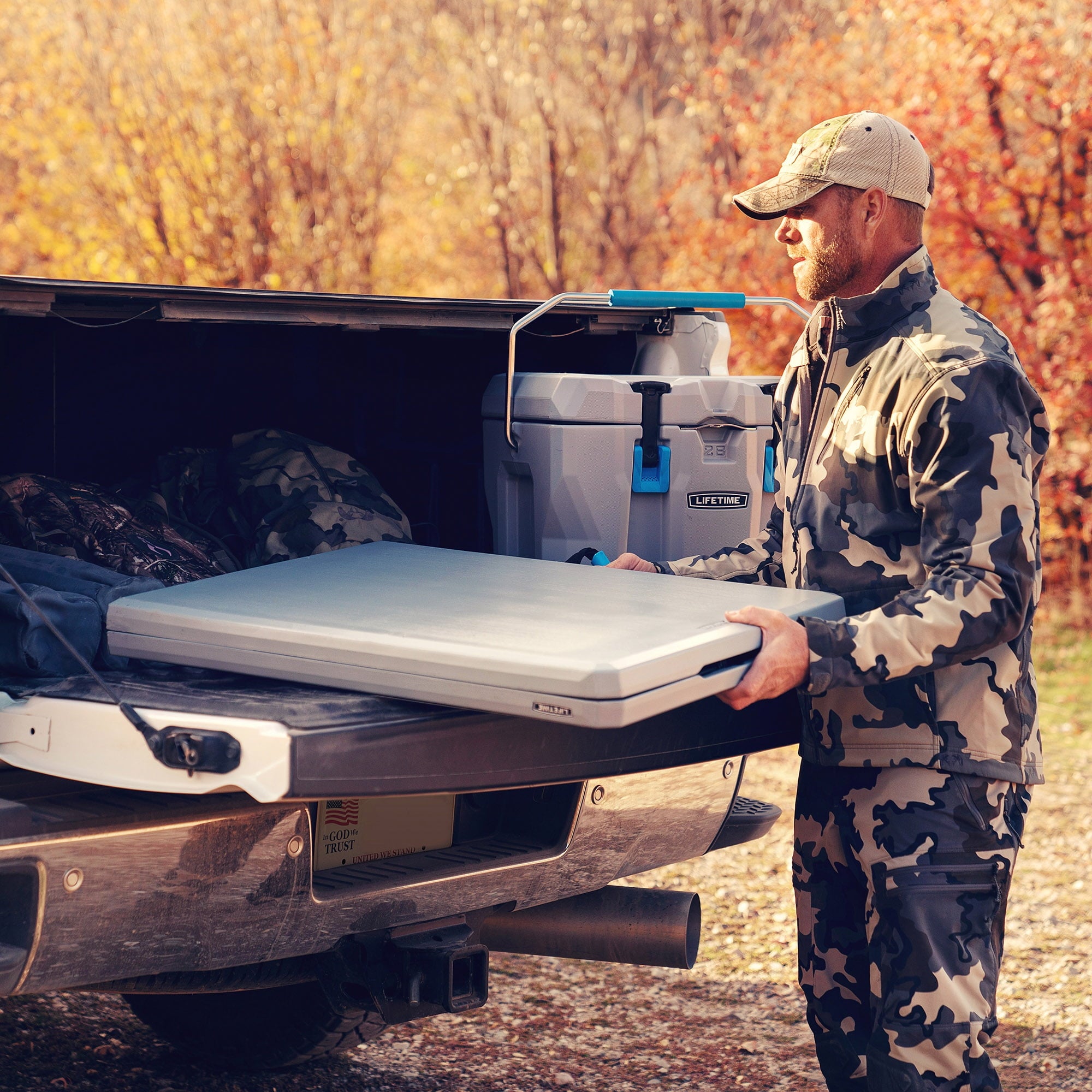 “Lifetime 5-Foot Fold-in-Half Table – Portable Indoor/Outdoor Utility Table for Camping, Events & Tailgating – Gray