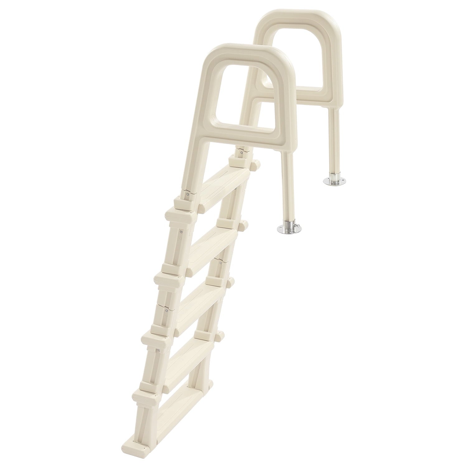 KFFKFF Pool Access Ladder, Angled at 75°, Dual Handrails with 5 Steps, Anti-slip and Robust, Supports up to 300 lbs, Suitable for 48-54 Inch Inground and Above-ground Pools