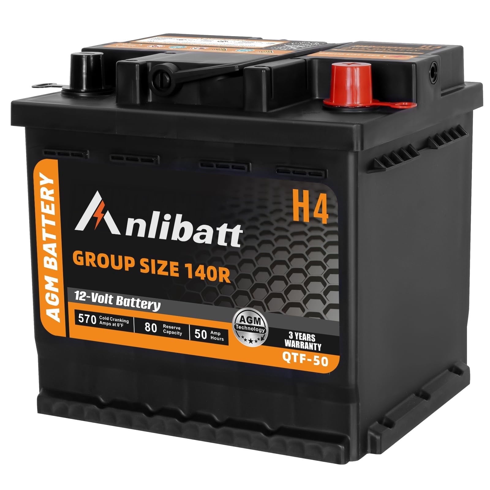 Anlibatt BCI Group 48 Battery, AGM 12 Volt Rechargeable Automotive Batteries for Car, H6 760CCA 70Ah 120RC, Maintenance Free