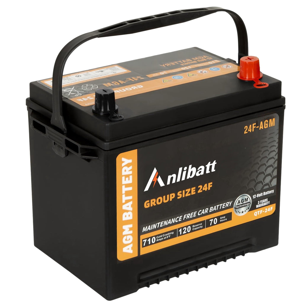 Anlibatt BCI Group 48 Battery, AGM 12 Volt Rechargeable Automotive Batteries for Car, H6 760CCA 70Ah 120RC, Maintenance Free
