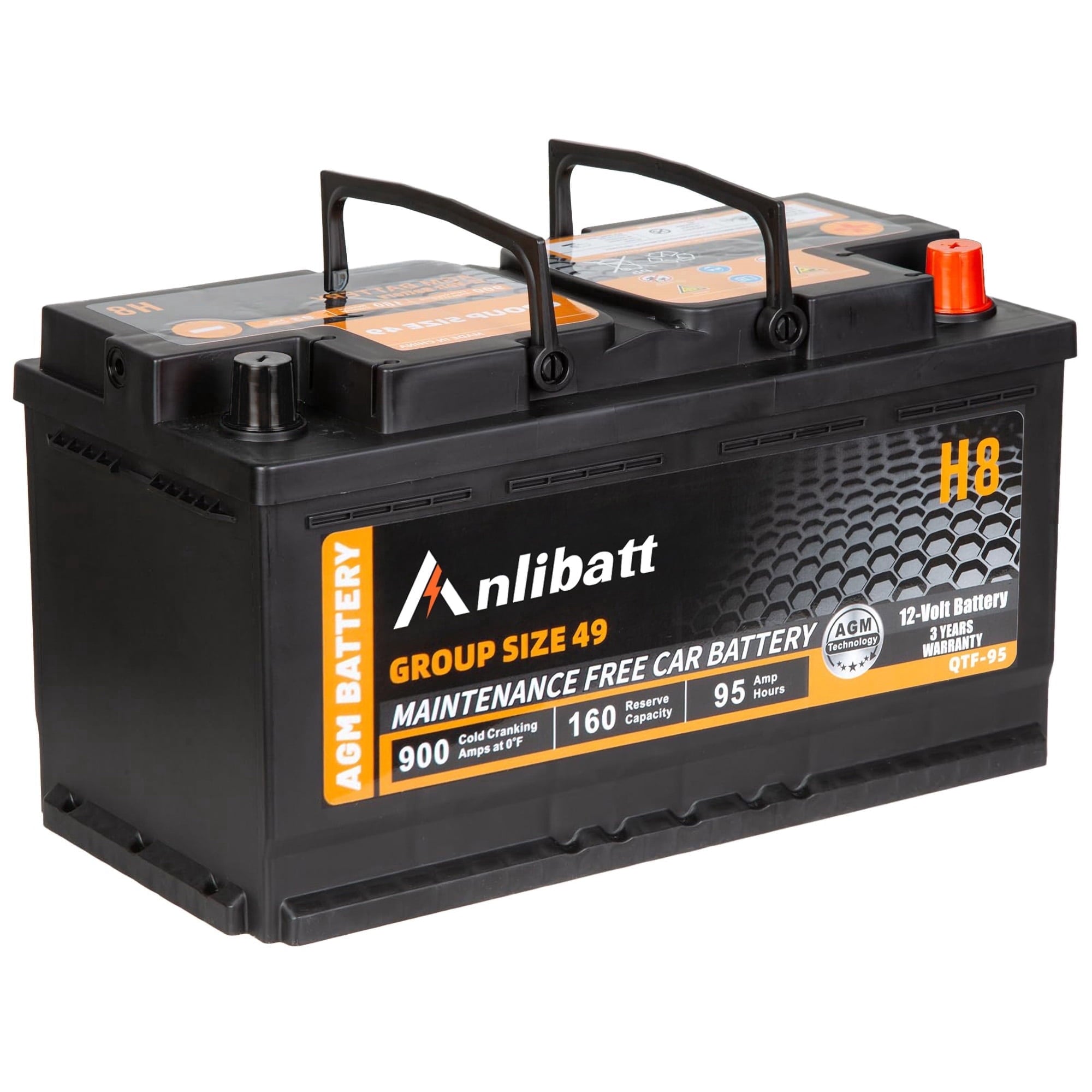Anlibatt BCI Group 48 Battery, AGM 12 Volt Rechargeable Automotive Batteries for Car, H6 760CCA 70Ah 120RC, Maintenance Free