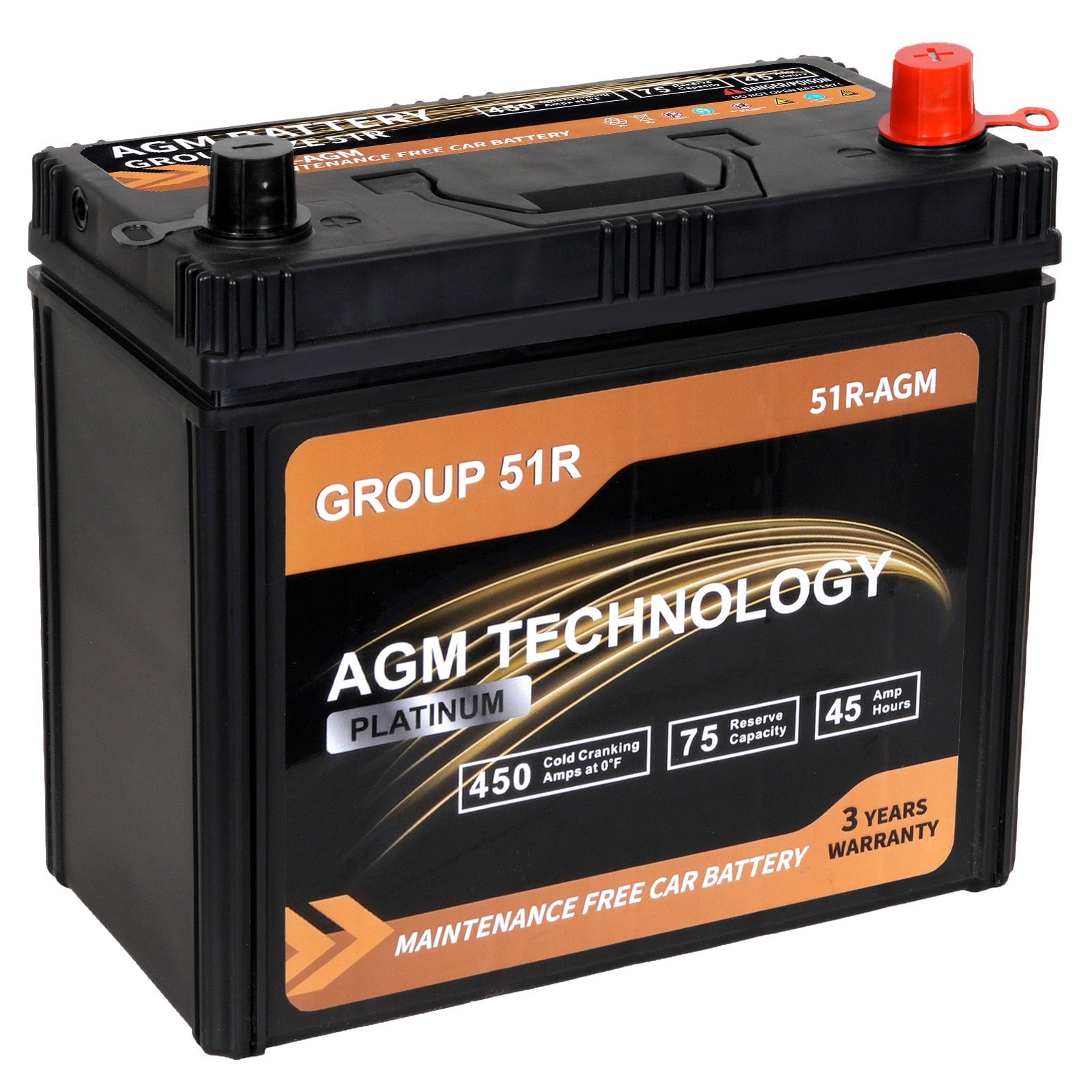Anlibatt Car AGM Battery Group Size 48 H6 Start Stop Battery 12V 70Ah 760CCA Maintenance Free Rechargeable