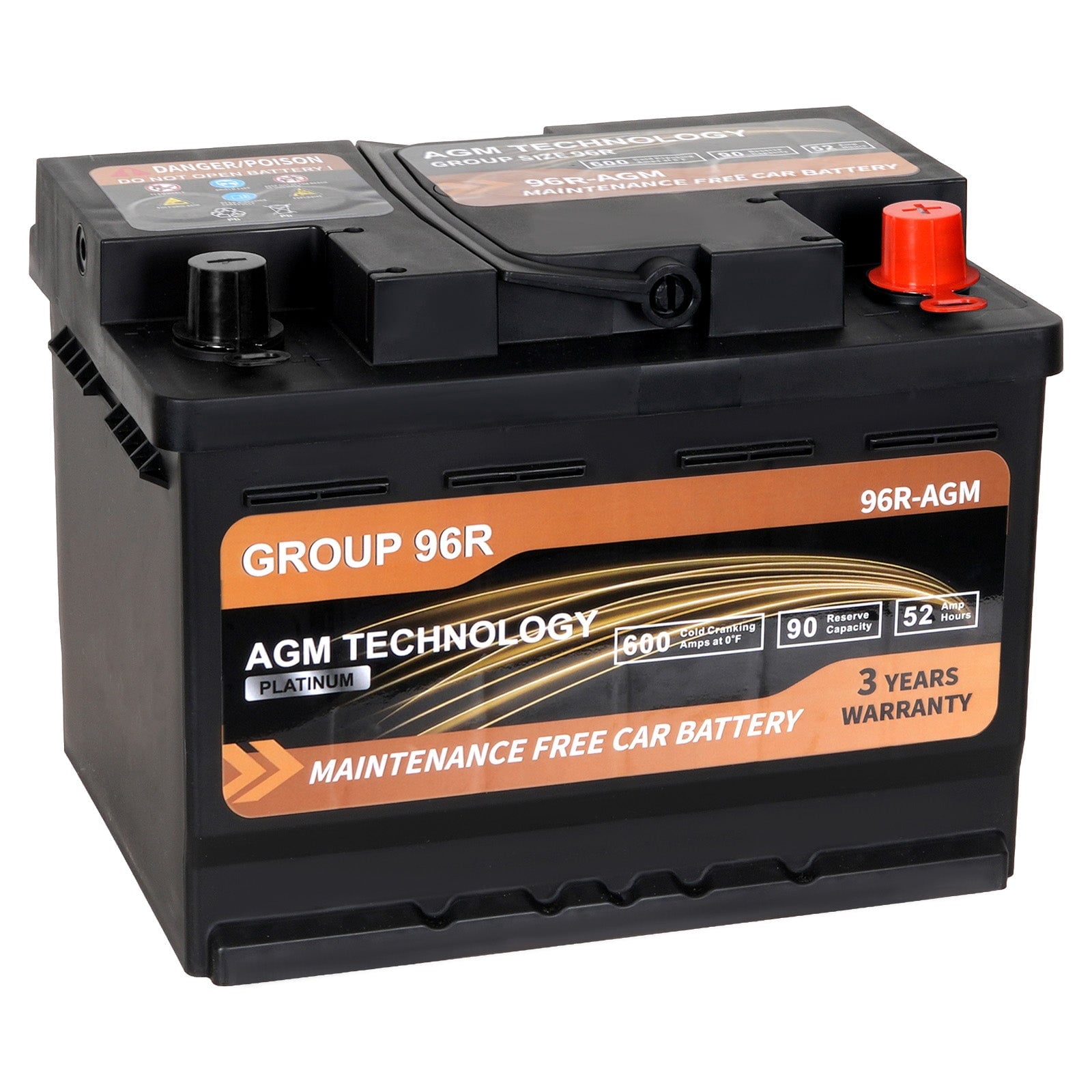 Anlibatt Car AGM Battery Group Size 48 H6 Start Stop Battery 12V 70Ah 760CCA Maintenance Free Rechargeable