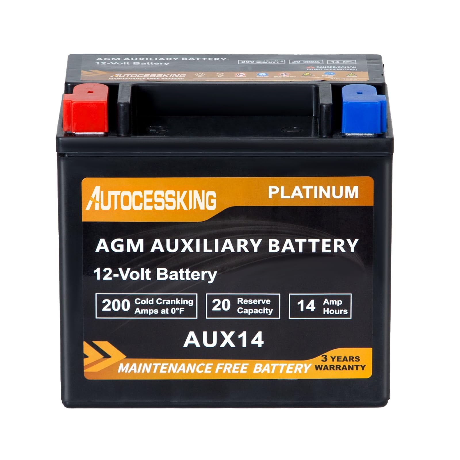 Autocessking Platinum AGM Battery, Group 47 Rechargeable Automotive Batteries for Car, 12V H5 680CCA 60Ah 100RC