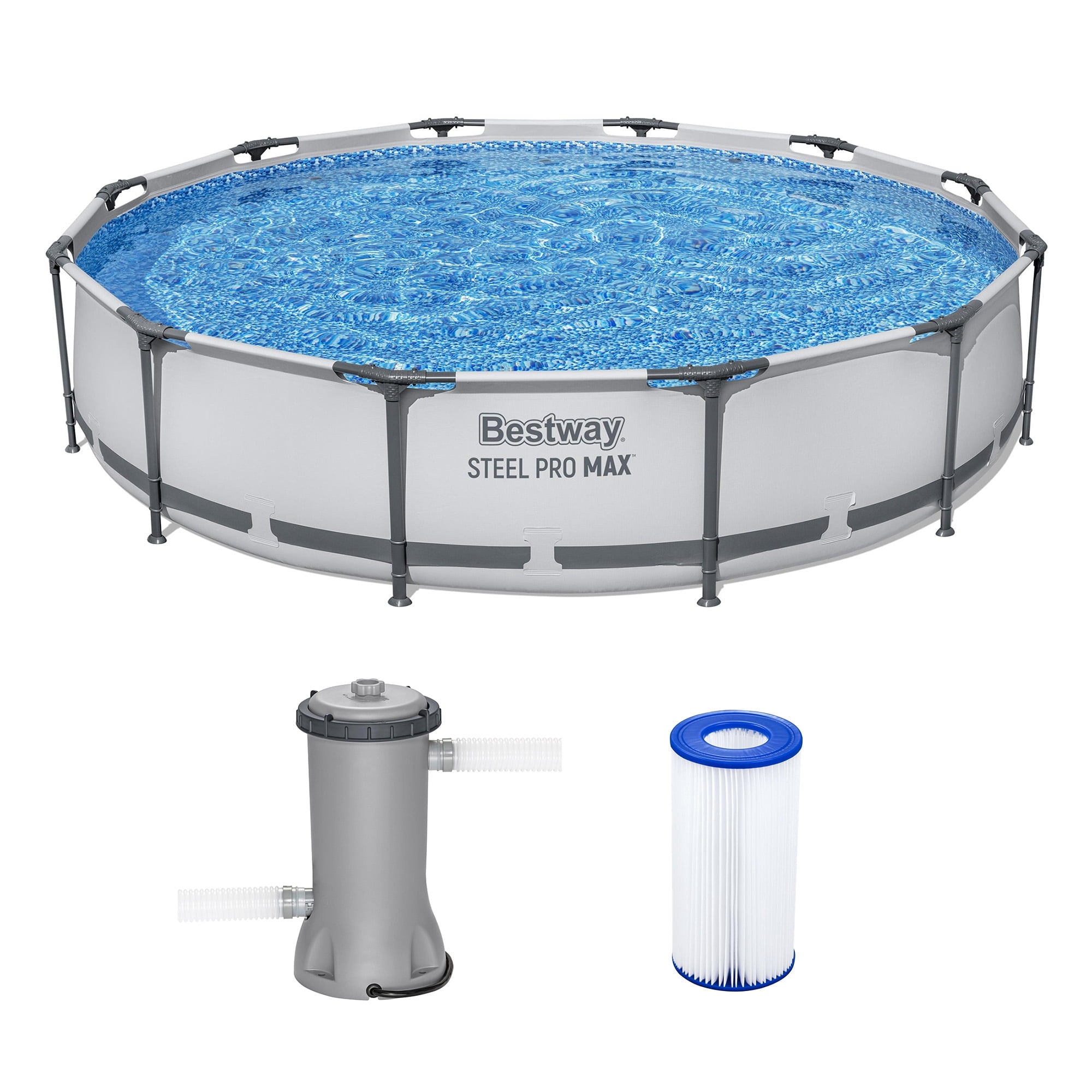 Bestway Steel Pro MAX 10'x30\ Metal Frame Above Ground Pool Set w/ Filter Pump & Cartridge