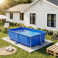Dateyes 7.2' x 23 Above Ground Swimming Pool for Backyard, Rectangular Metal Frame Pool with PVC Liner, Blue
