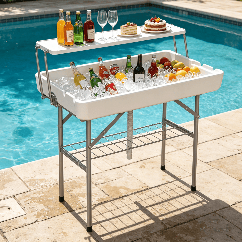EVOKEDEN 42.5 Fish Cleaning Table w/ Sink, Folding Camping Table & Fish Cleaning Station w/ Measure Mark
