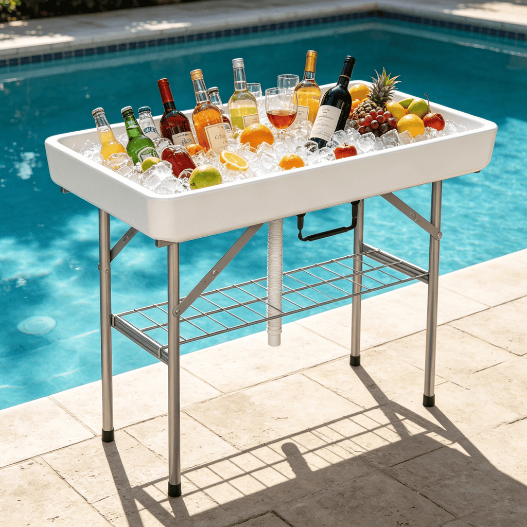 EVOKEDEN 42.5 Fish Cleaning Table w/ Sink, Folding Camping Table & Fish Cleaning Station w/ Measure Mark