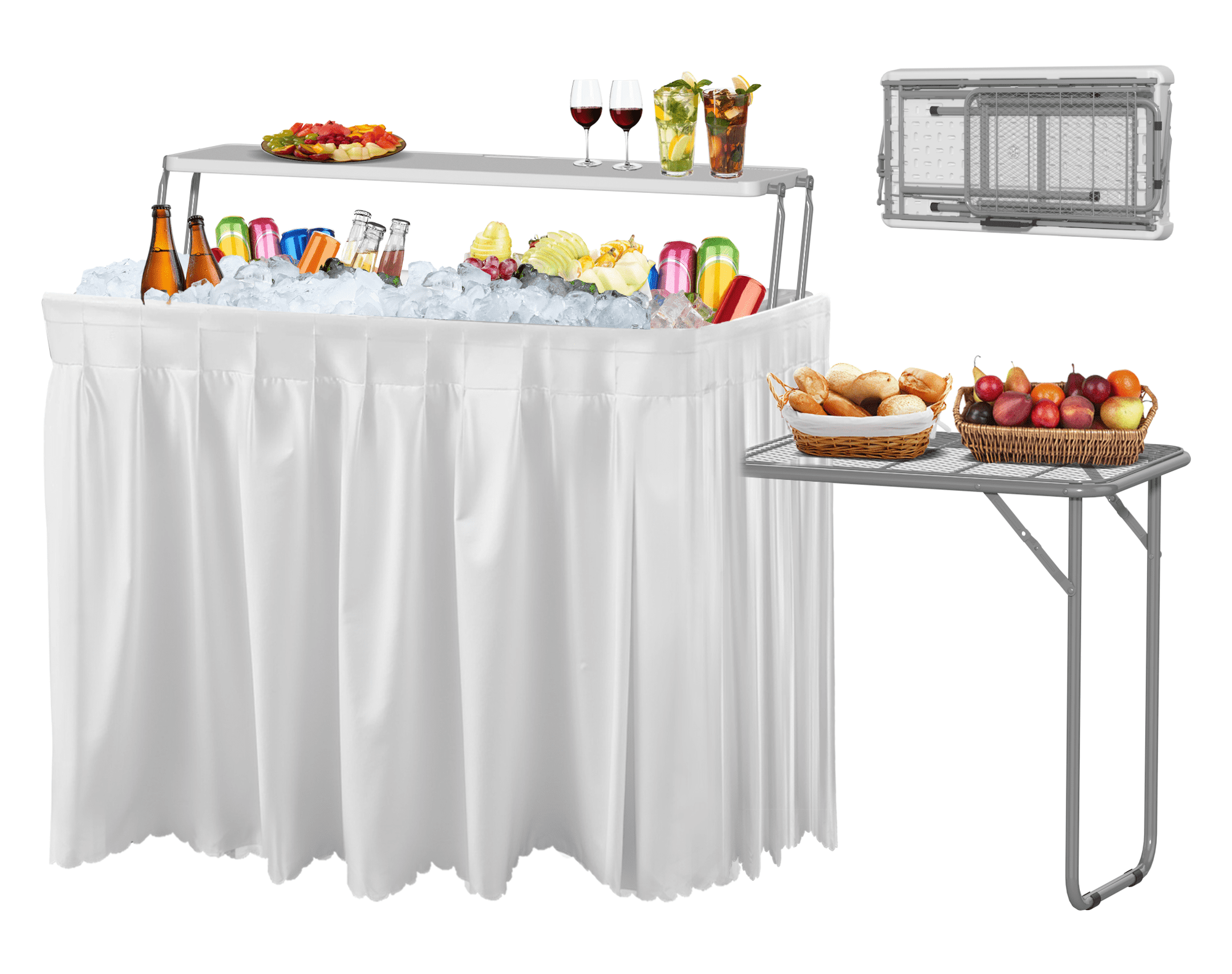 EVOKEDEN 42.5 Fish Cleaning Table w/ Sink, Folding Camping Table & Fish Cleaning Station w/ Measure Mark