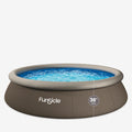 Funsicle QuickSet Designer Above Ground Swimming Pool Set – with FB800 Filter Pump, 14' x 36, Inflatable Top Ring, Round, Double Rattan