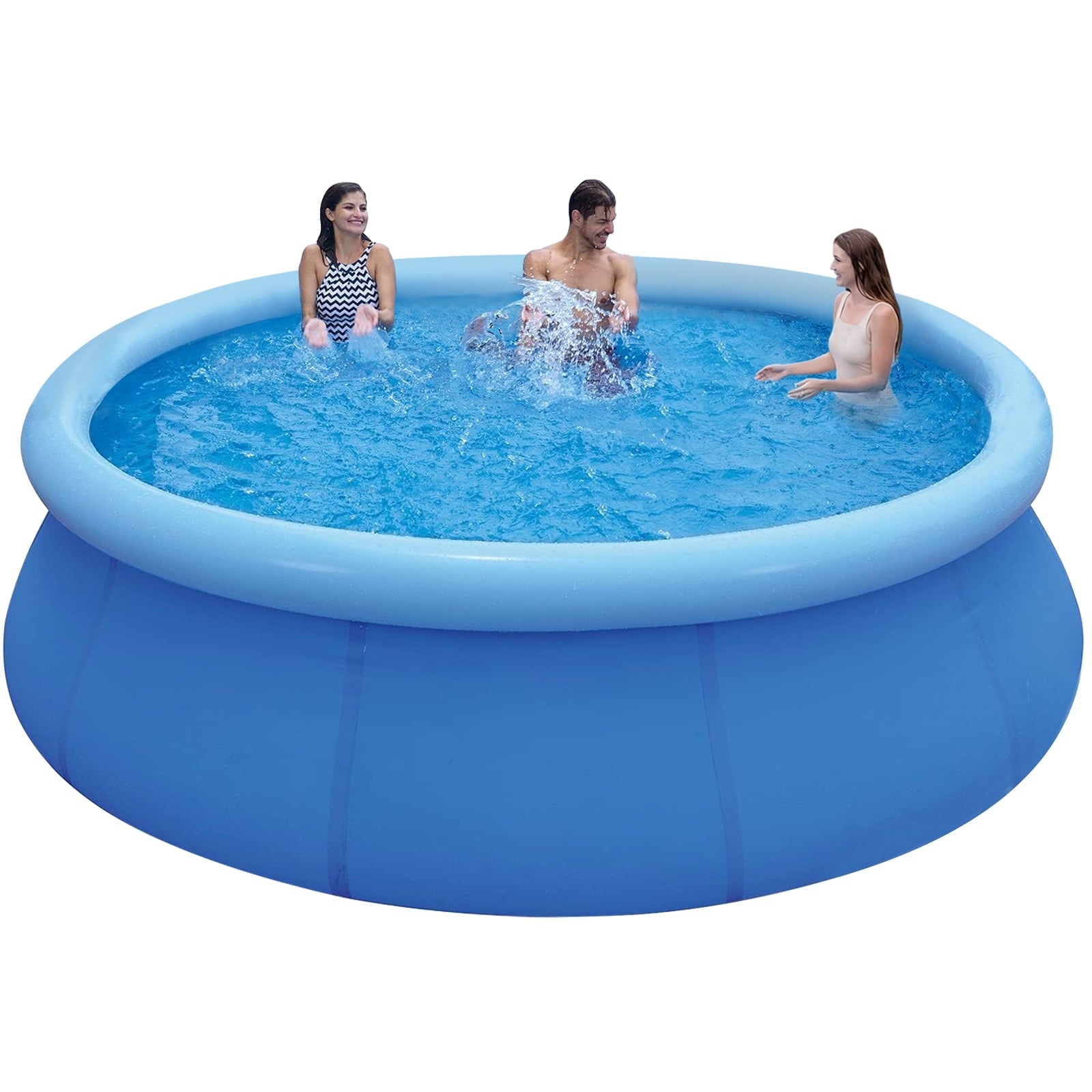 Honeydrill 12 ft x 36 in Above Ground Inflatable Pools, Top Ring Easy-Set Round Pool, Blue