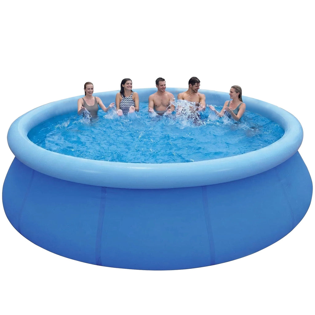 Honeydrill 12 ft x 36 in Above Ground Inflatable Pools, Top Ring Easy-Set Round Pool, Blue