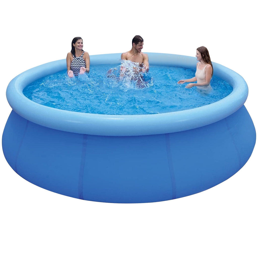 Honeydrill 12 ft x 36 in Above Ground Inflatable Pools, Top Ring Easy-Set Round Pool, Blue