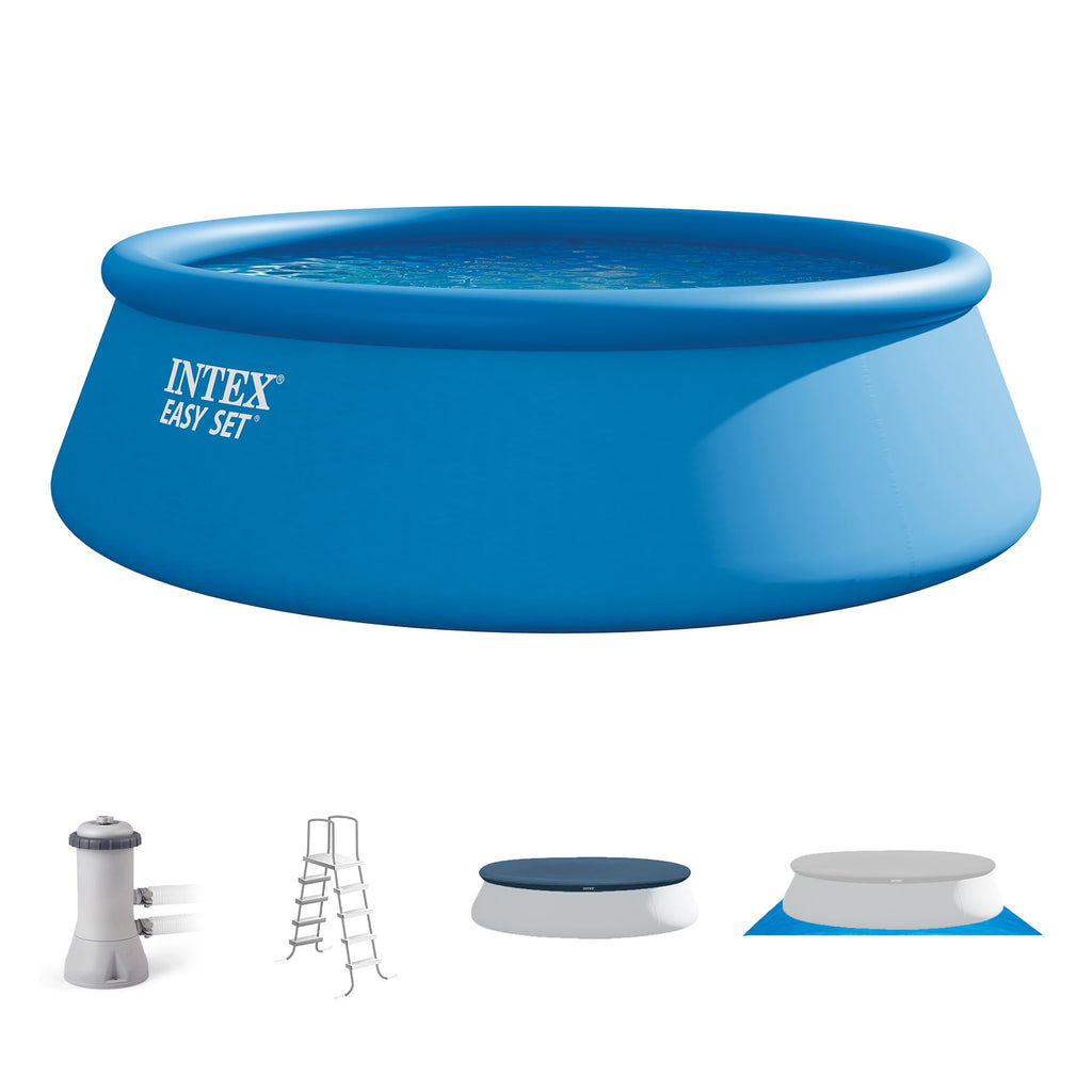 Intex 8 foot x 24 inch Easy Set Round Above Ground  Swimming Pool with Filter Pump, 28107EH