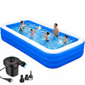 Inflatable Swimming Pool with Pump, Cuopluber 120 x 72 x 22 Large Inflatable Pool for Adults and Kids, Thickened Blow Up Pools for Outdoor, Garden, Backyard, Summer Water Party