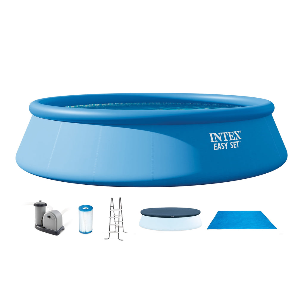 Intex 8 foot x 24 inch Easy Set Round Above Ground  Swimming Pool with Filter Pump, 28107EH