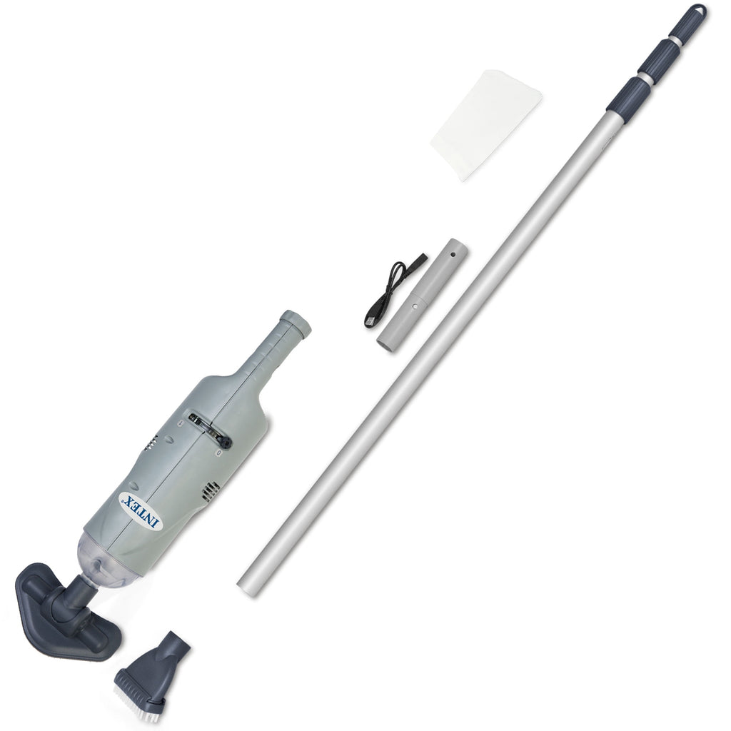Intex Rechargeable Handheld Above Ground Pool Vacuum with 2 Brush Heads