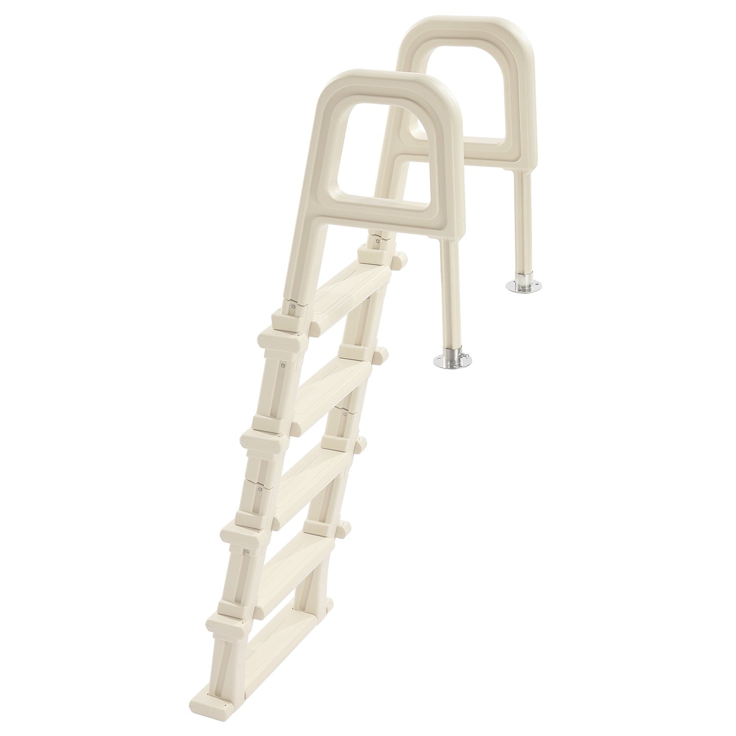 KFFKFF Pool Access Ladder, Angled at 75°, Dual Handrails with 5 Steps, Anti-slip and Robust, Supports up to 300 lbs, Suitable for 48-54 Inch Inground and Above-ground Pools