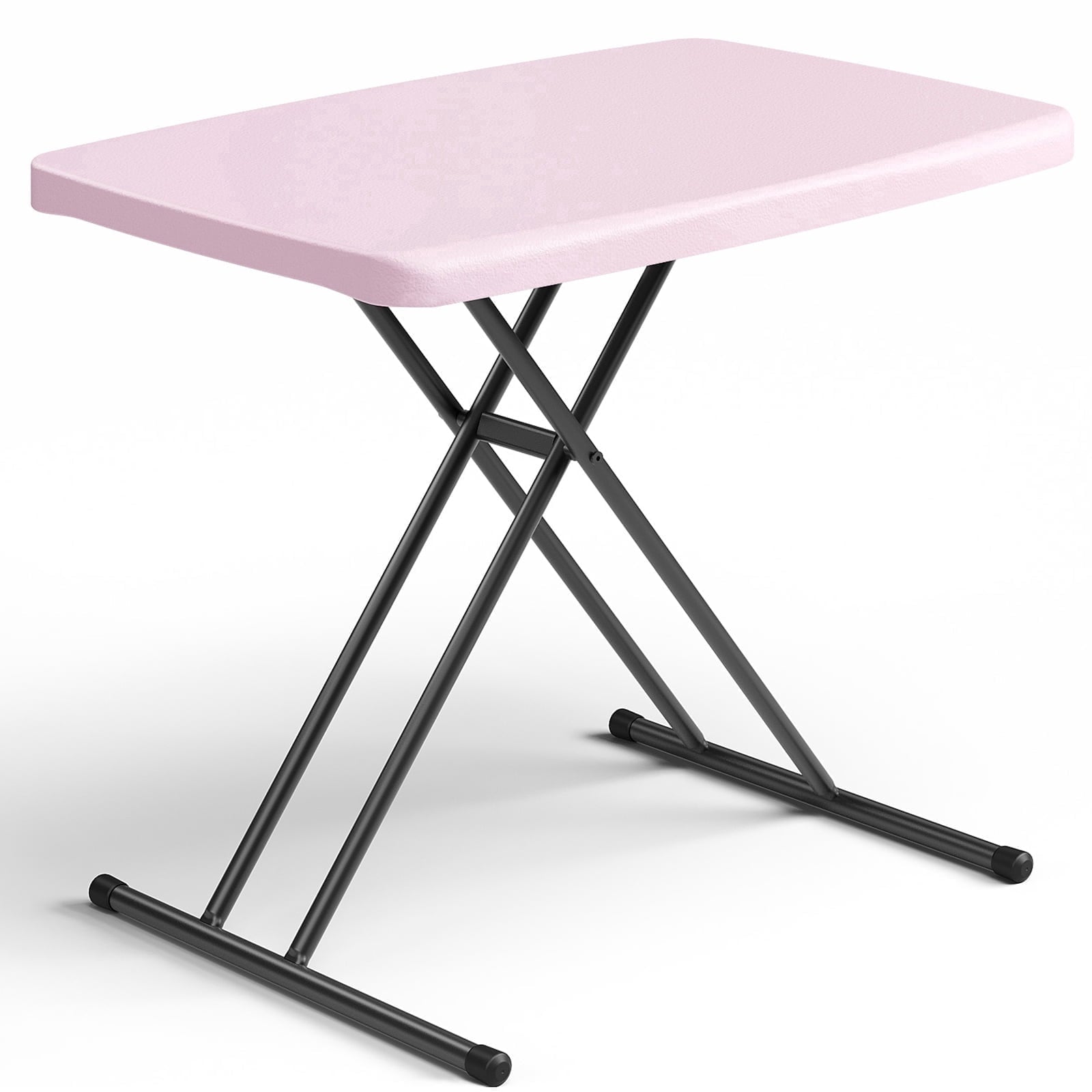WASUHE 30 Small Folding Table, Height Adjustment Tv Tray Table, Practical Portable Tv Dinner Table for Eating, Sofa, Indoor/Outdoor, White