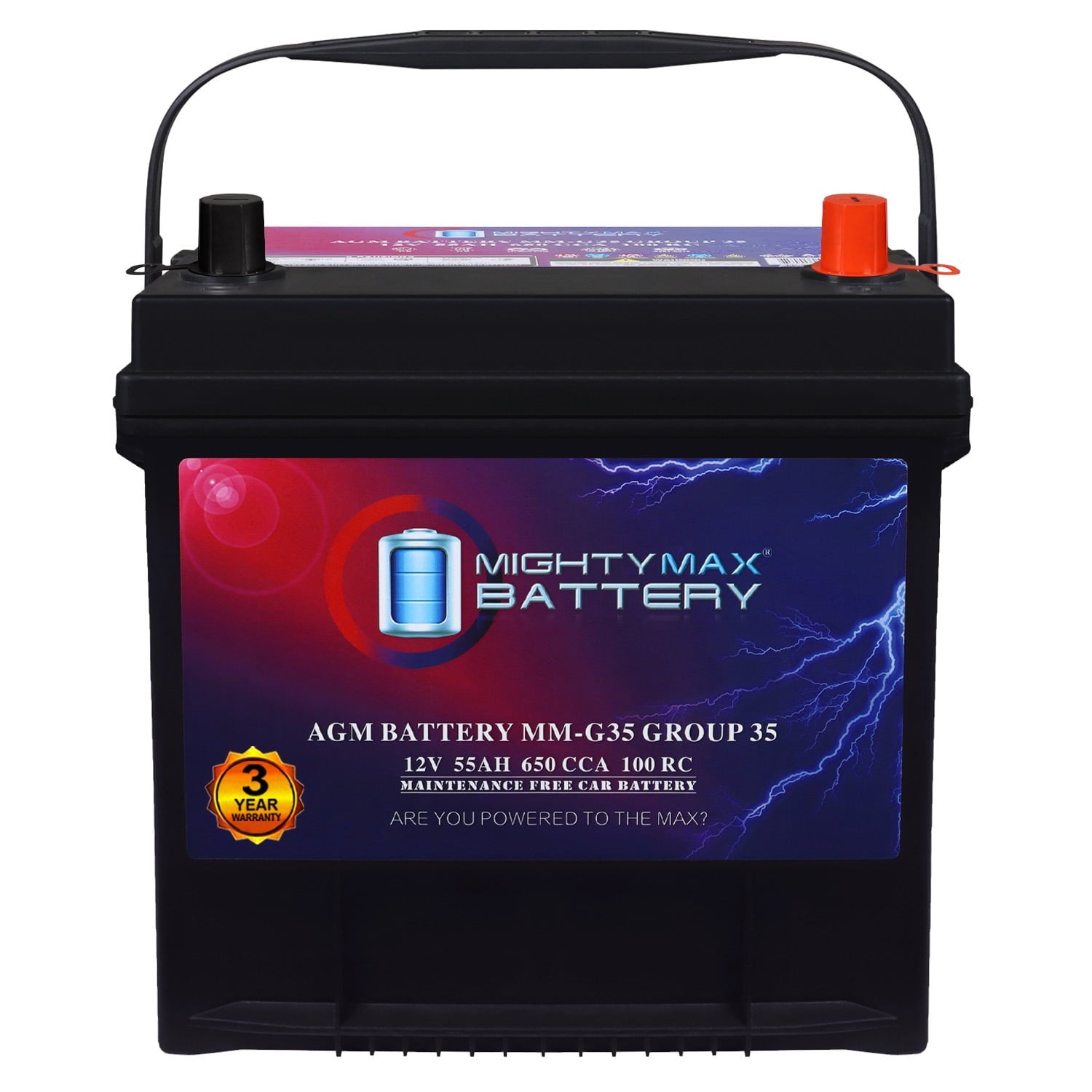MM-H5 Start and Stop Car BCI Group Size 47 12V 60 AH, 100RC, 680 CCA Rechargeable AGM Car Battery