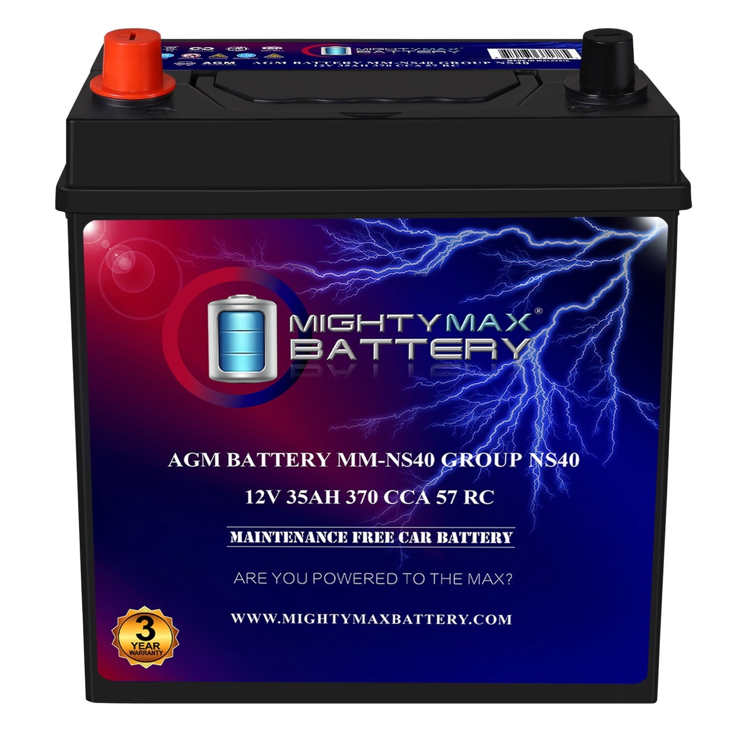 MM-H5 Start and Stop Car BCI Group Size 47 12V 60 AH, 100RC, 680 CCA Rechargeable AGM Car Battery
