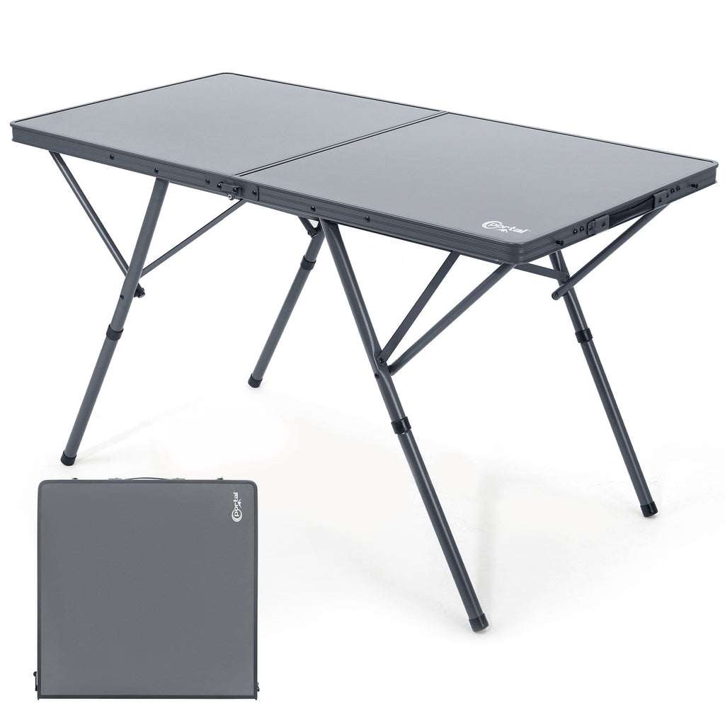 PORTAL Lightweight Folding Camping Table, Aluminum Roll Up Folding Square Table with Carry Bag for Picnic, Backyards, BBQ