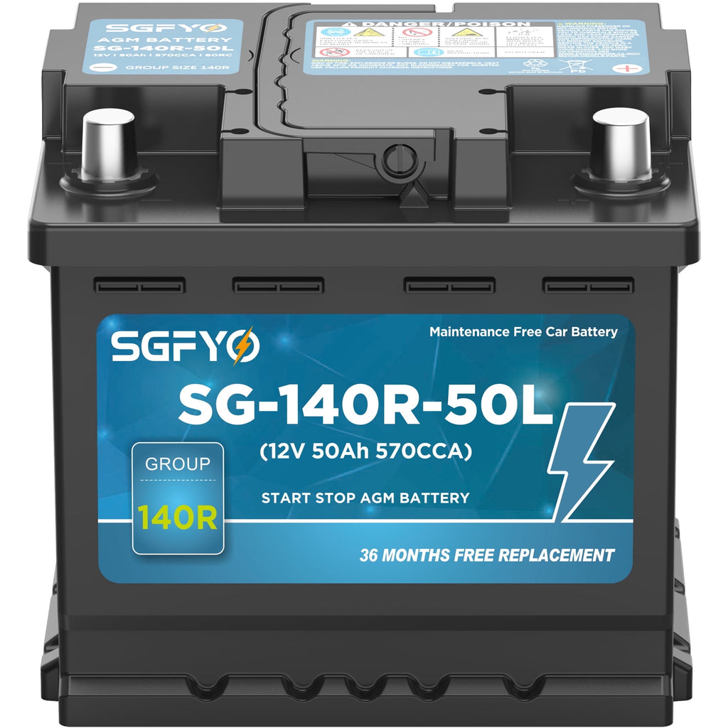 SGFYO Group Size 35 Car Battery,12V 55Ah 650CCA 88RC,AGM Maintenance Free Start Stop Automotive Replacement Battery