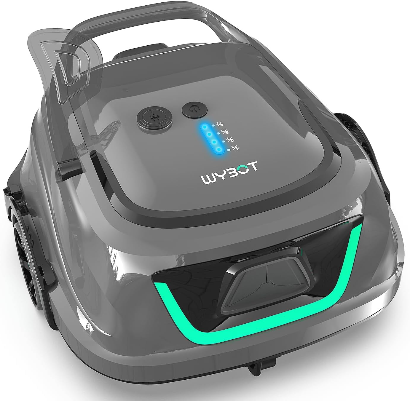Cordless Robotic Pool Cleaner, Winny Pool Cleaner Automatic Pool Vacuum with Dual Filters, 80 Mins Runtime, Ideal for Flat Above Pools Up to 645 Sq.Ft (White and Blue)