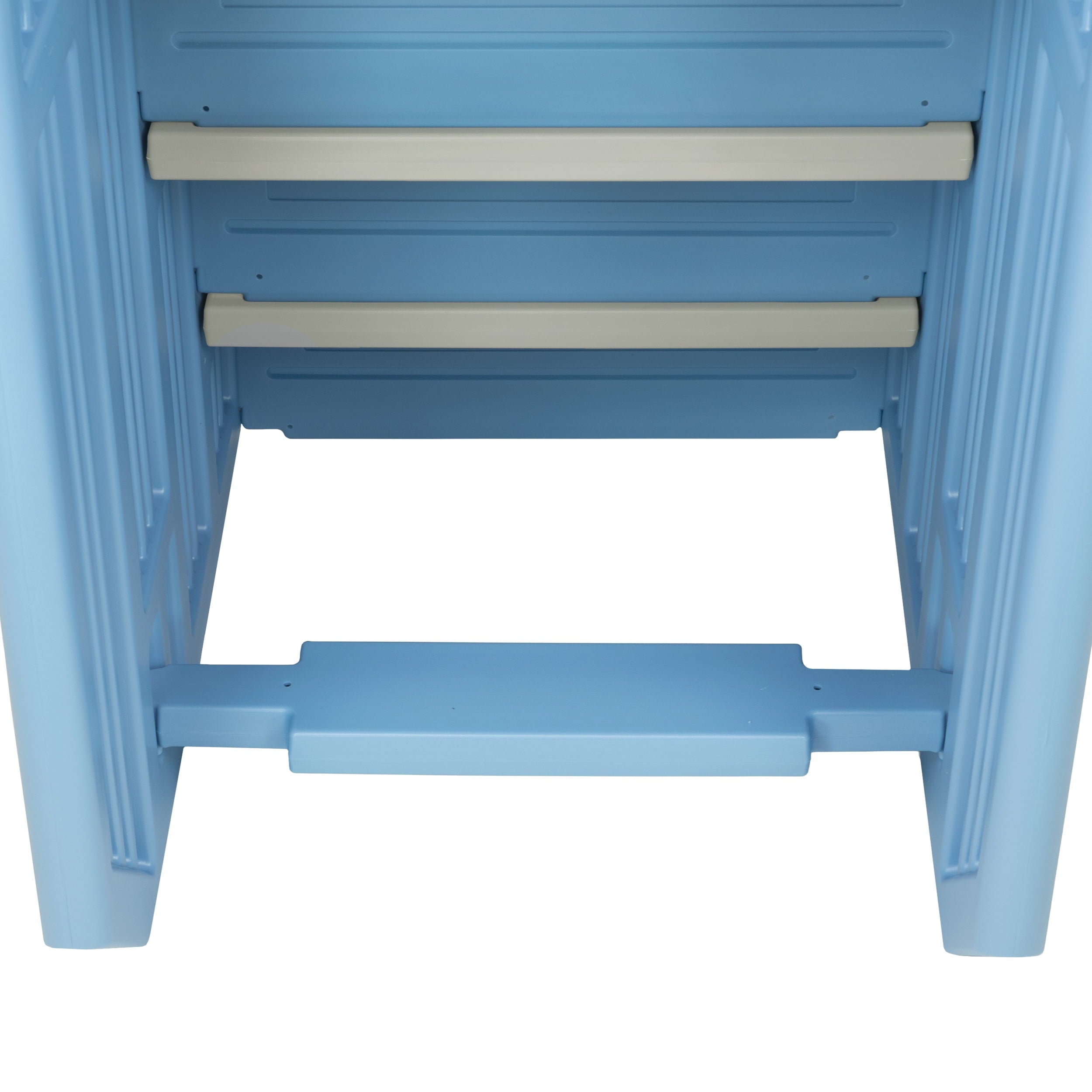 Aqua Select White Anti-Slip Pool Steps with White Steps and White Outside Flip-up Safety Ladder, 48-54H