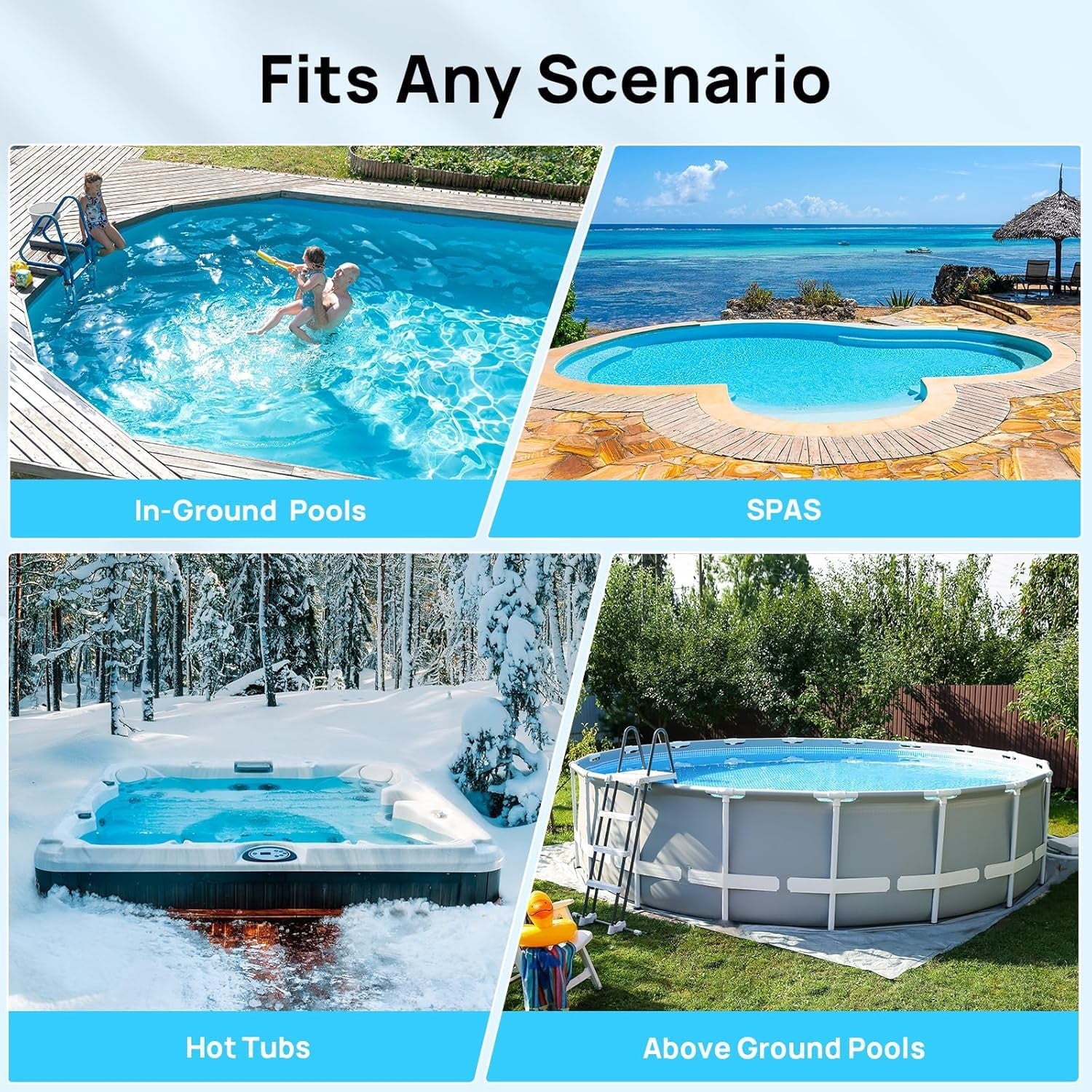 Cordless Pool Vacuum with Telescopic Pole, 18.5 GPM Powerful Suction, 60 Min Runtime, Handheld Rechargeable Pool Vacuum Cleaner for Above Ground/Inground Pools Hot Tubs Spas
