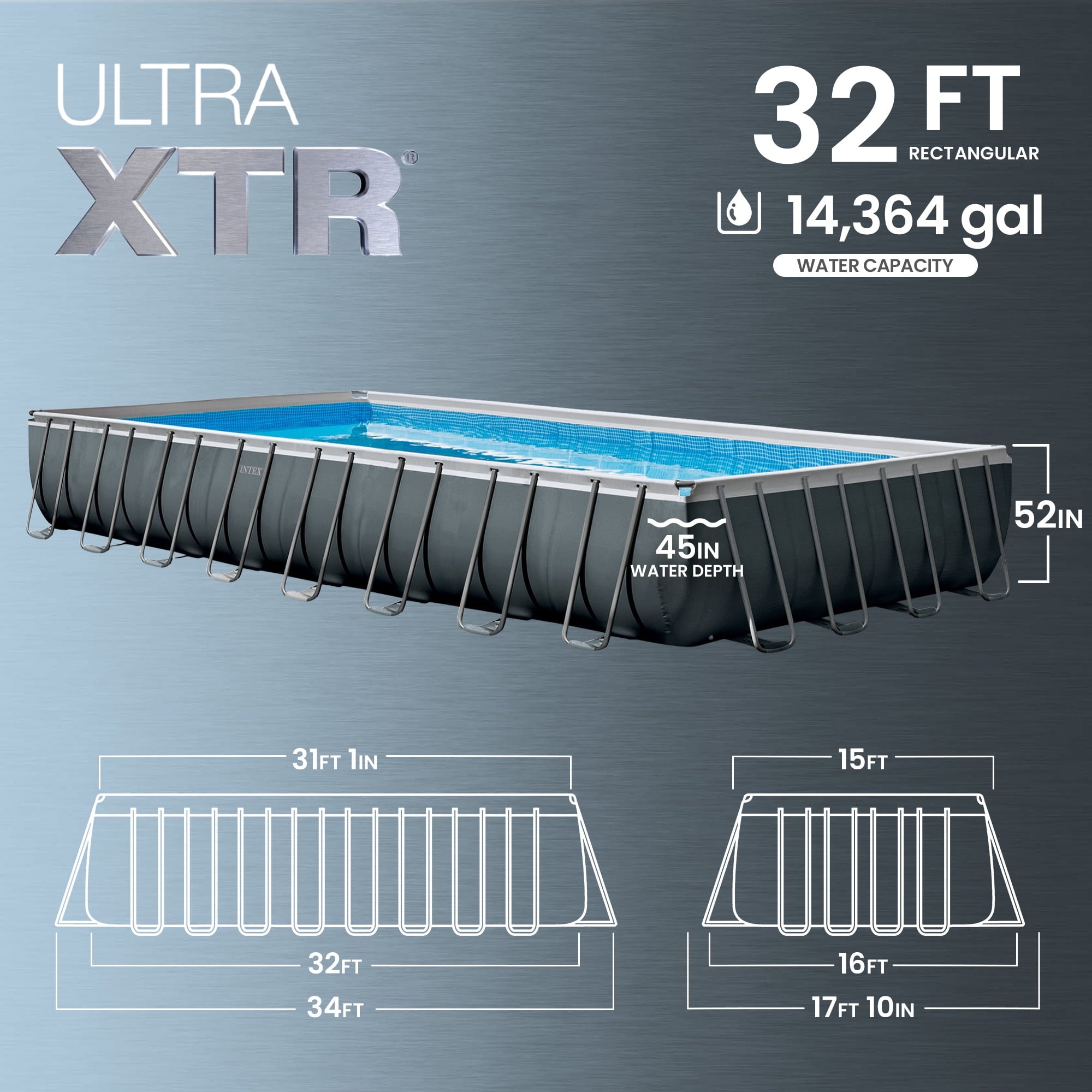 INTEX 32ft x 16ft x 52in Ultra XTR Above Ground Pool, Floats (2 Pack), & Inflatable Cooler