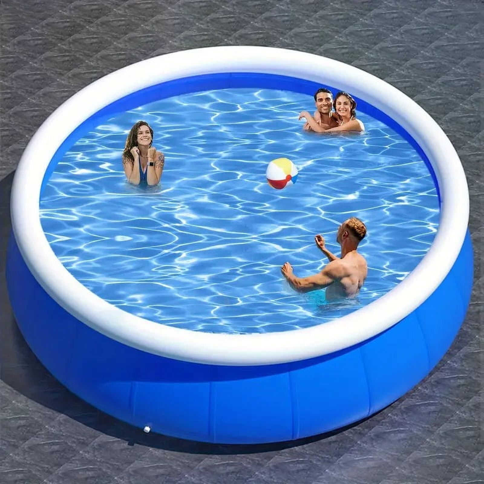 Inflatable Swimming Pool for Kids and Adults, 120 X 30 Large Ring Family Swimming Pool, Blow Up Pool for Outdoor, Garden, Backyard, Above Ground Pool