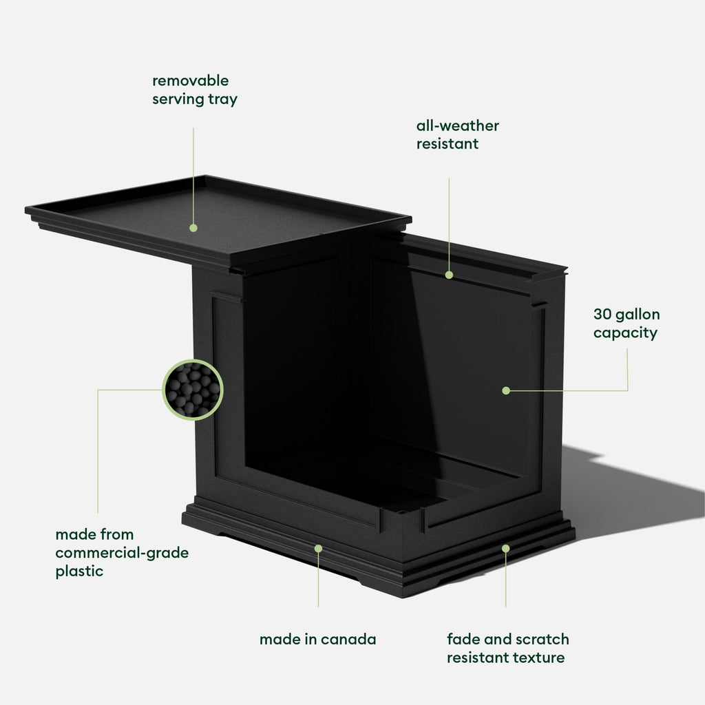 Veradek 2-in-1 Tray and Storage Table – Black