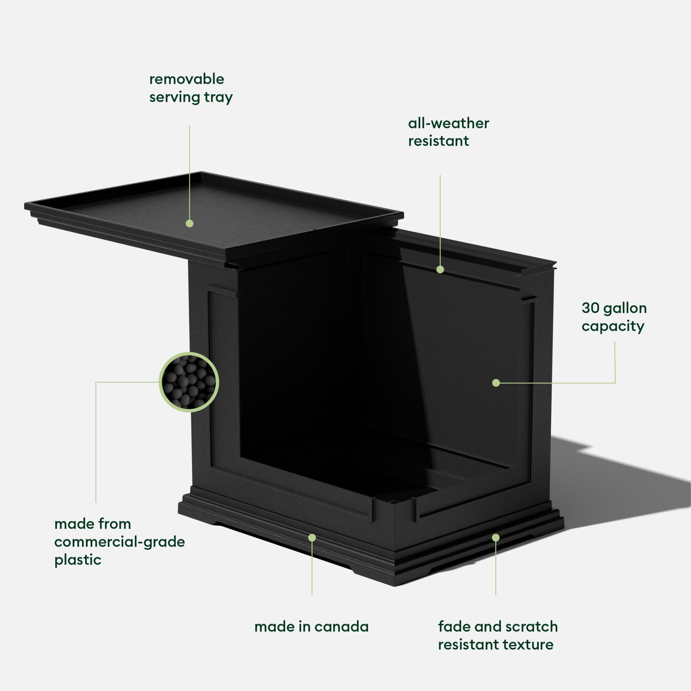 Veradek 2-in-1 Tray and Storage Table – Black