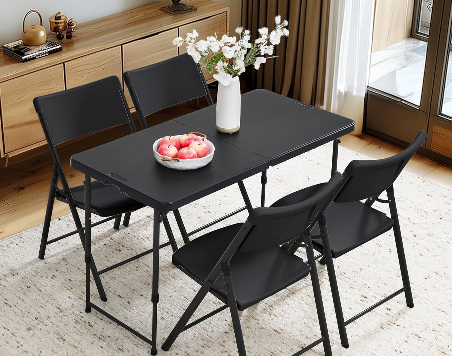 Mainstays 4' Adjustable Height Centerfold Folding Table, White