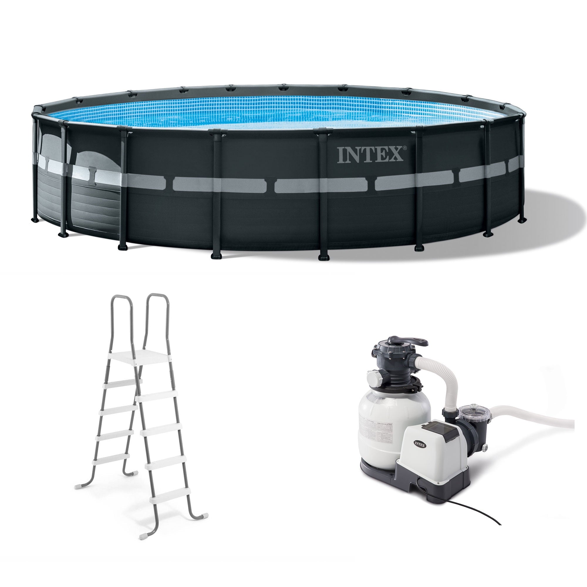 INTEX 18ft x 52in Ultra XTR Above Ground Swimming Pool, Sand Filter Pump, & Cleaning Maintenance Kit