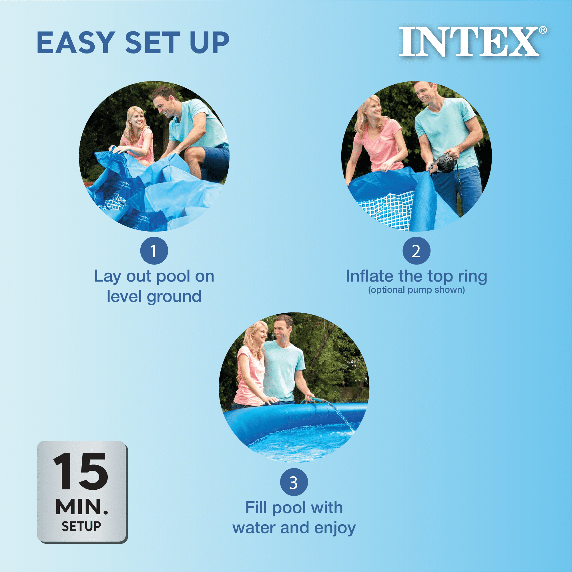 Intex 8 foot x 24 inch Easy Set Round Above Ground  Swimming Pool with Filter Pump, 28107EH