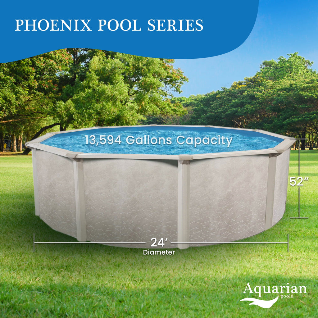 Aquarian Phoenix 18' x 52 Steel Frame DIY Family Above Ground Pool Kit