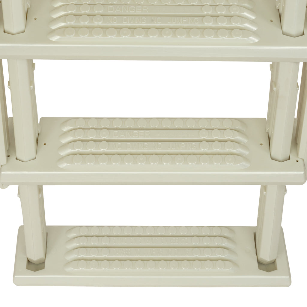 Aqua Select White Outside Flip-up Safety Ladder for Above Ground Pools 48-54H