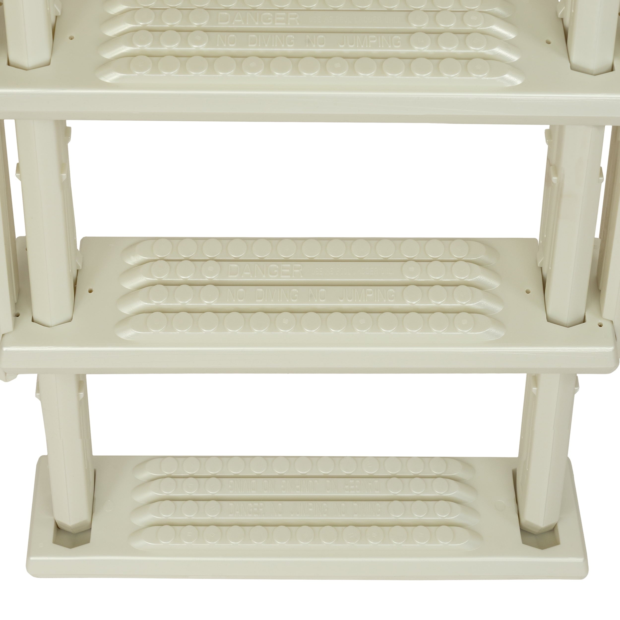 Aqua Select White Outside Flip-up Safety Ladder for Above Ground Pools 48-54H