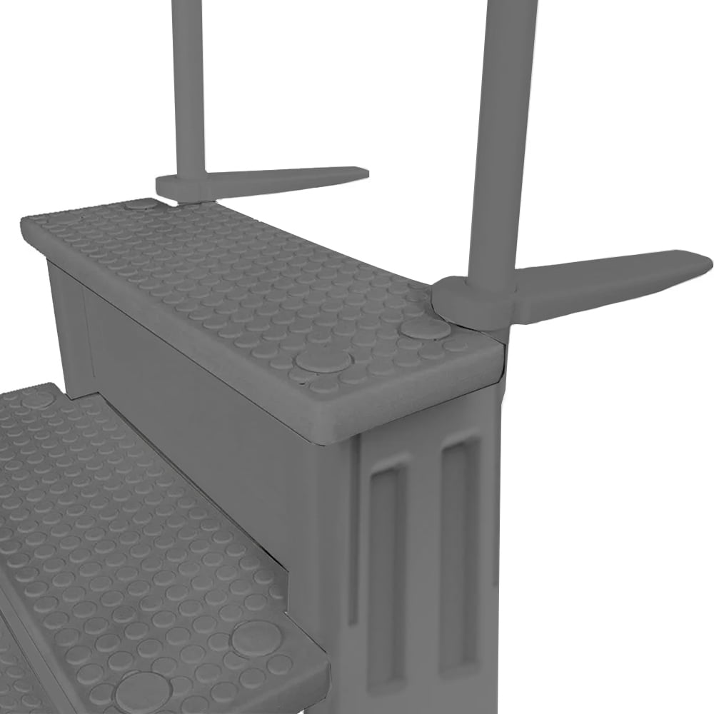 Aqua Select White Outside Flip-up Safety Ladder for Above Ground Pools 48-54H
