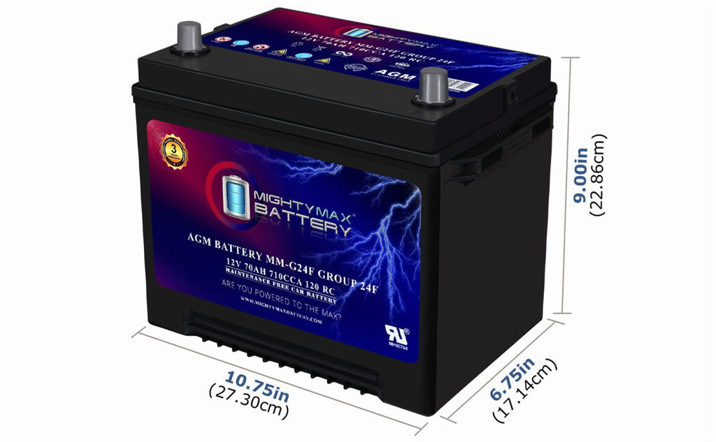 MM-H5 Start and Stop Car BCI Group Size 47 12V 60 AH, 100RC, 680 CCA Rechargeable AGM Car Battery
