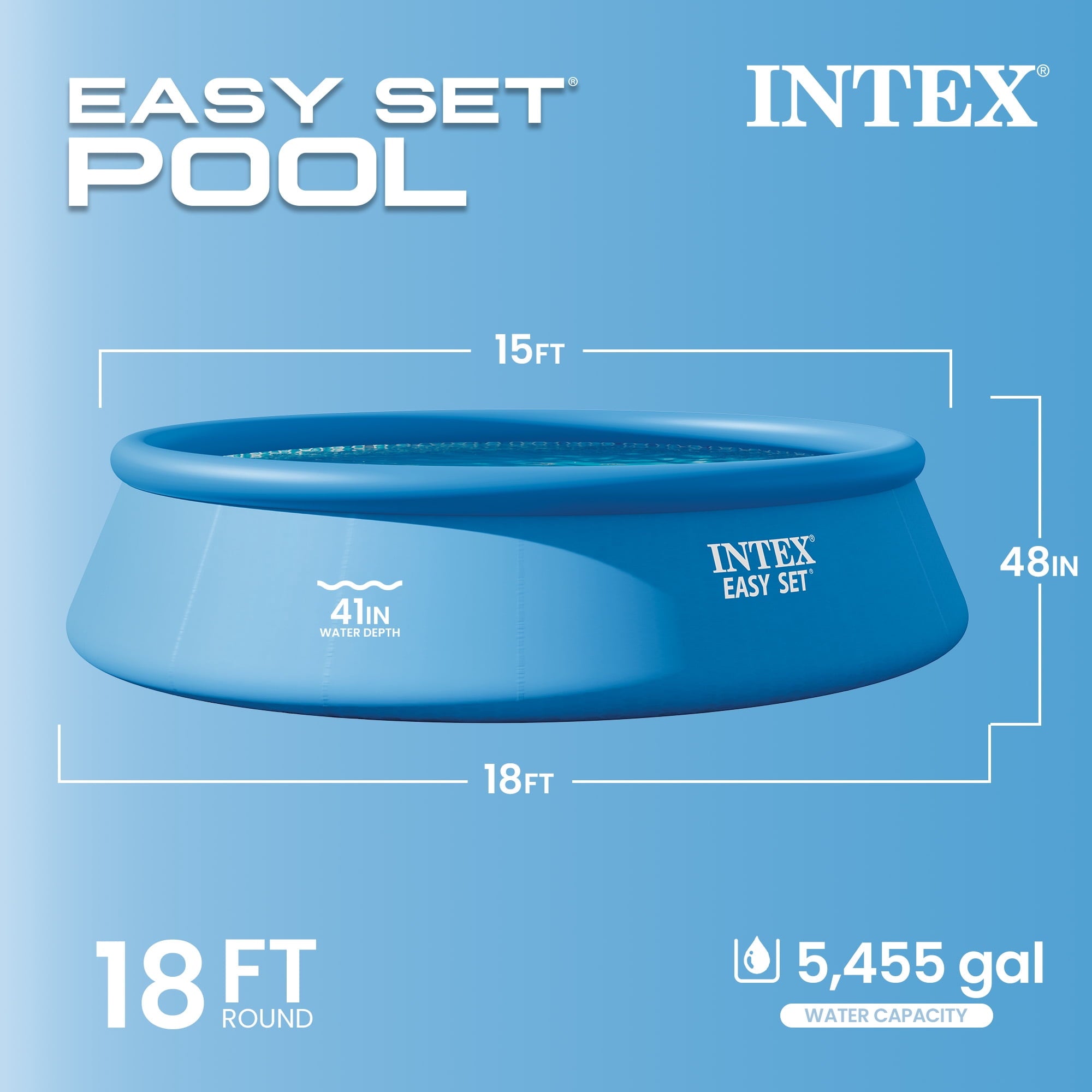 Intex 8 foot x 24 inch Easy Set Round Above Ground  Swimming Pool with Filter Pump, 28107EH