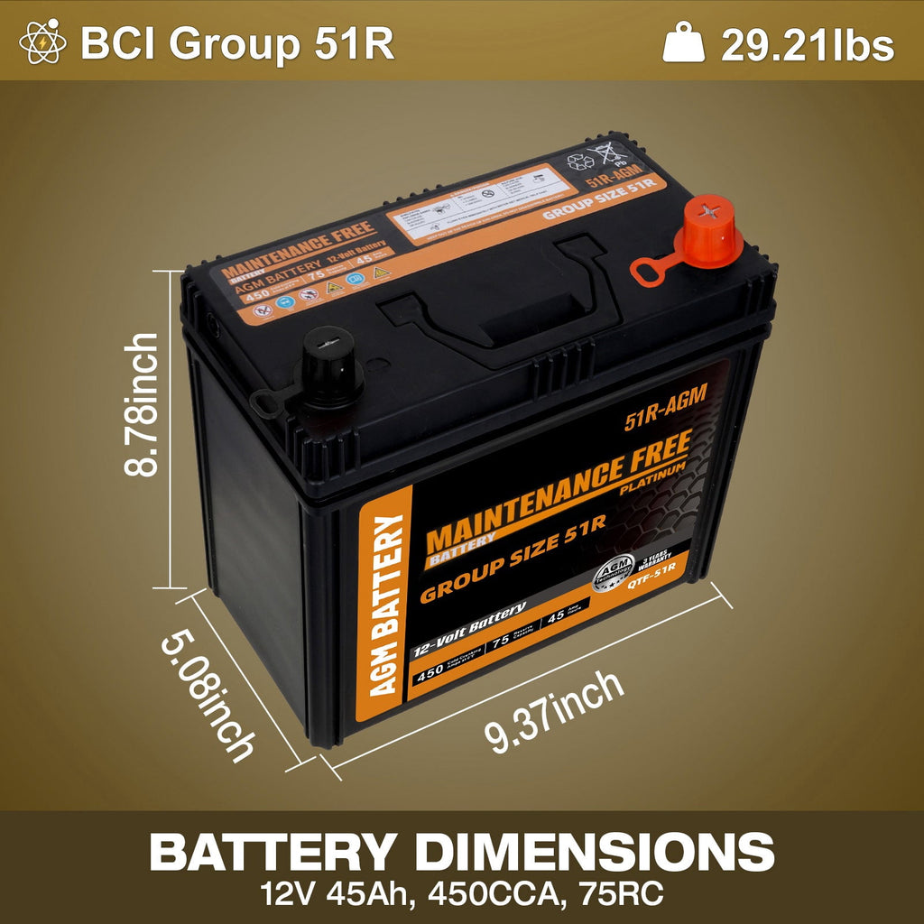 Anlibatt BCI Group 48 Battery, AGM 12 Volt Rechargeable Automotive Batteries for Car, H6 760CCA 70Ah 120RC, Maintenance Free
