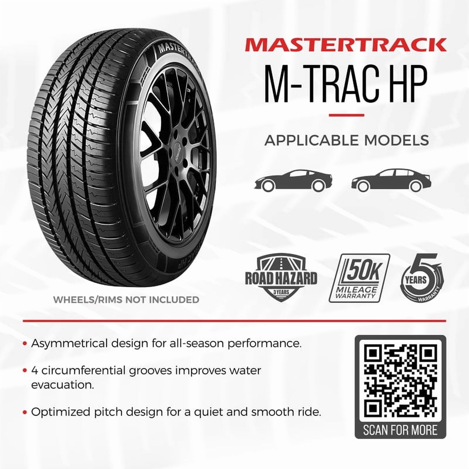 Mastertrack M-TRAC HP Performance 235/50R17 96V High Performance All Season Passenger Tire 235/50/17 (Tire Only)