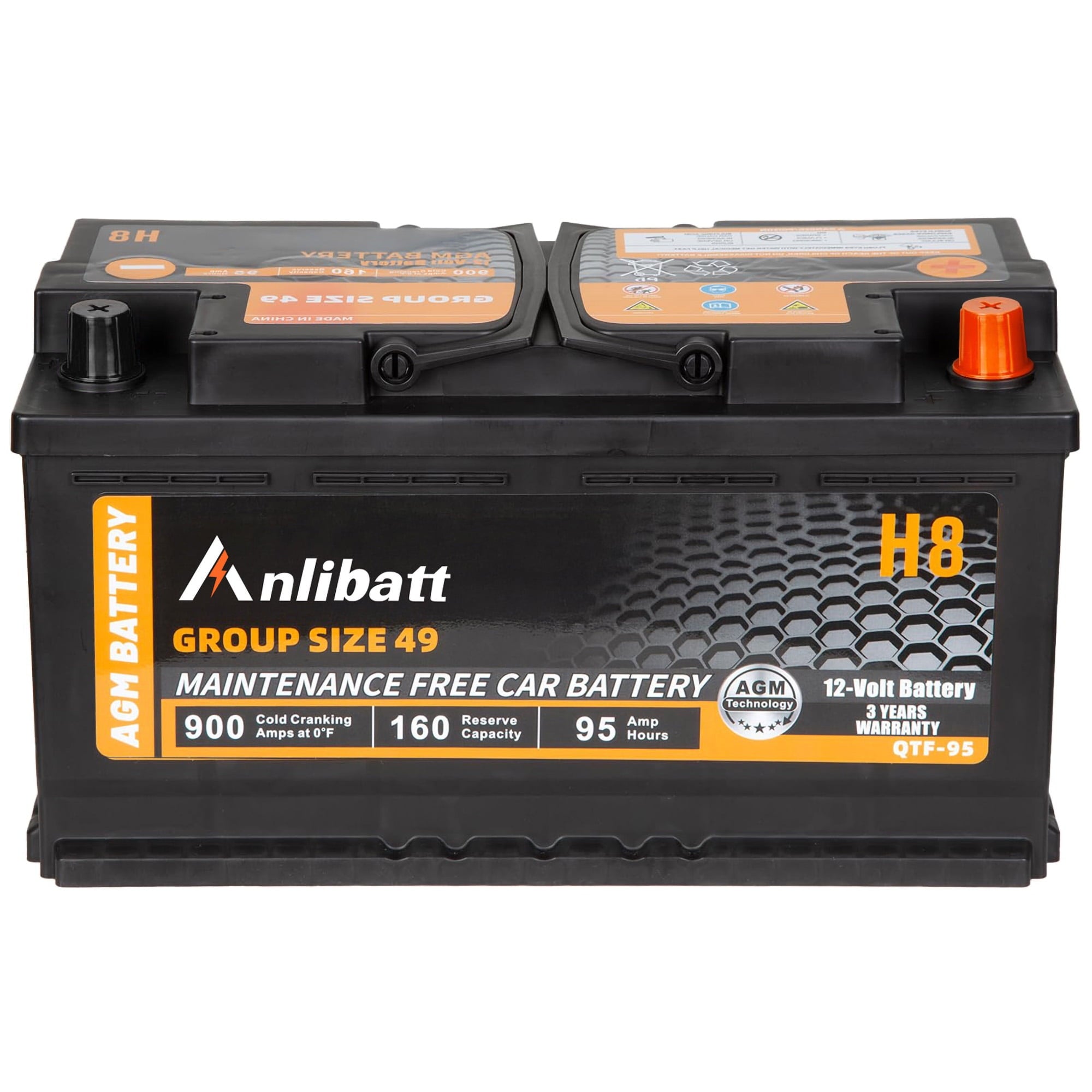 Anlibatt BCI Group 48 Battery, AGM 12 Volt Rechargeable Automotive Batteries for Car, H6 760CCA 70Ah 120RC, Maintenance Free