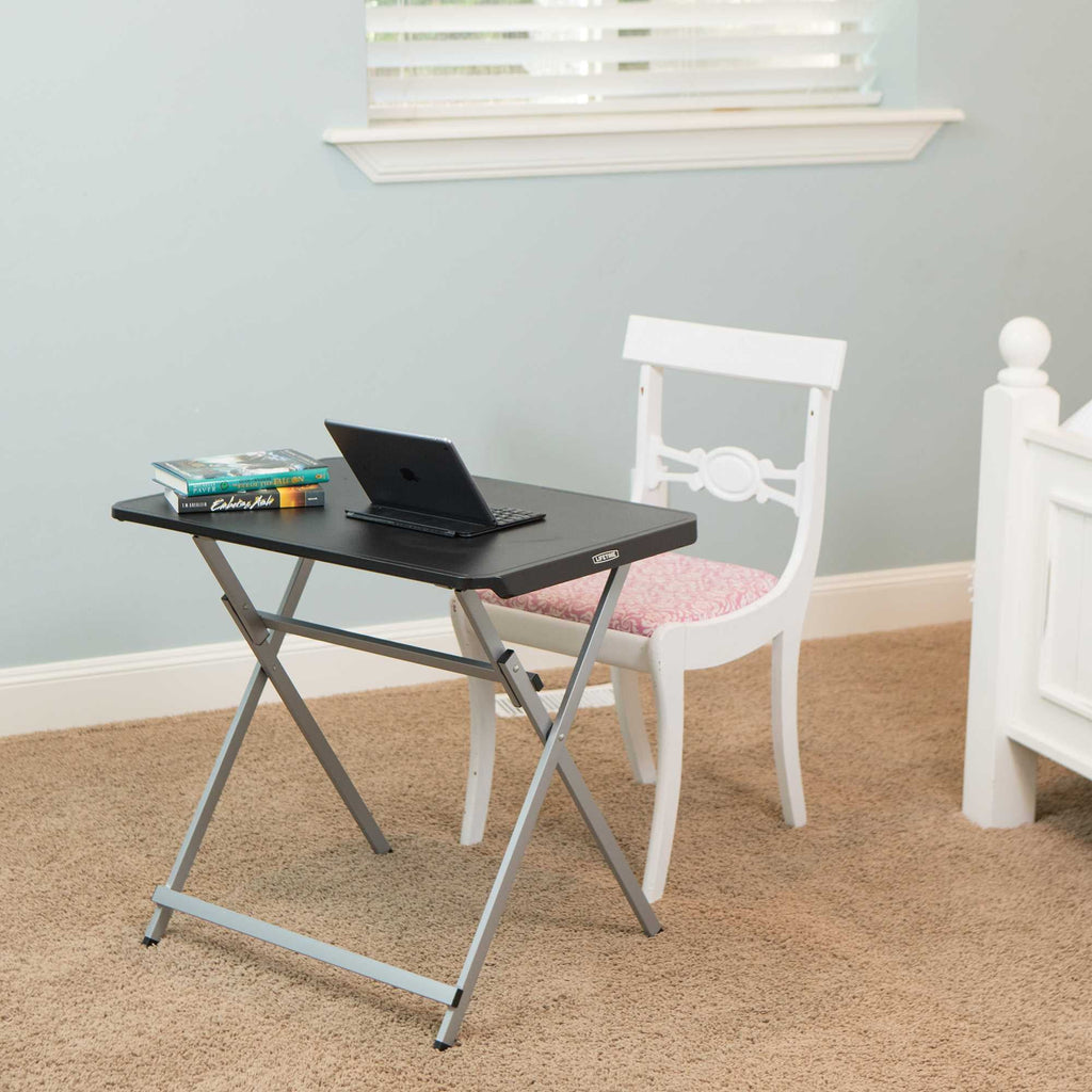 Lifetime 30-Inch Rectangle Folding Table, Light Commercial Grade, Indoor/Outdoor, Black