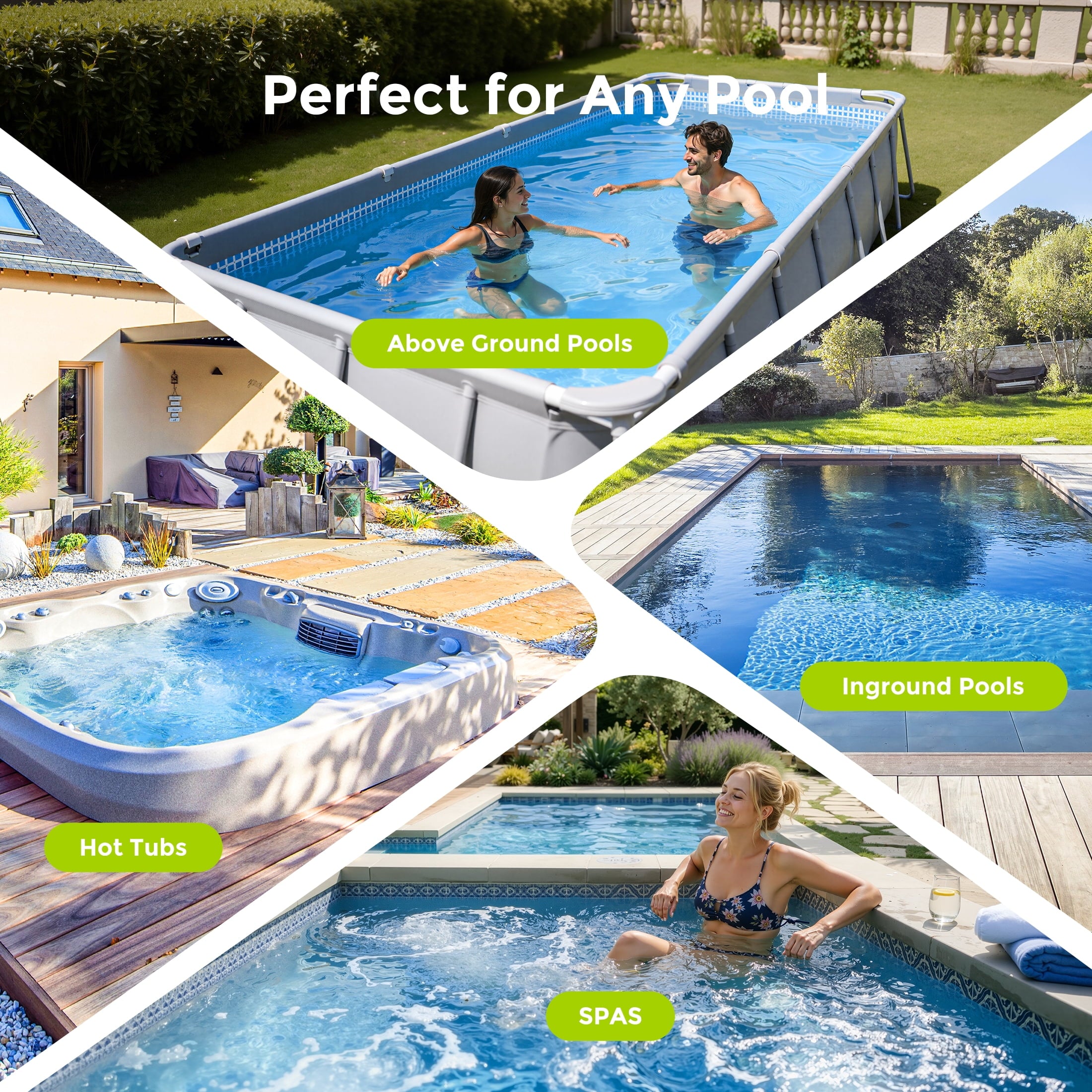 Syvio Cordless Handheld Pool Vacuum Cleaner, 1600GPH Powerful Suction, 60-Minute Runtime, for Above-Ground & Inground Pools, Spas & Hot Tubs