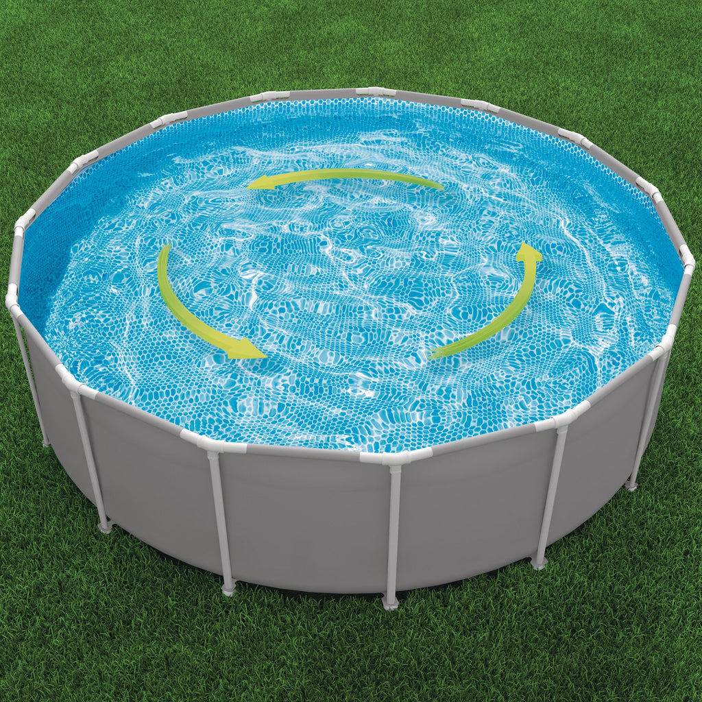 Intex: Prism Frame Premium Pool Set - 12ft x 30in, Grey, Above Ground Swimming Pool, Cartridge Filter Pump, Puncture Resistant, T-Joint Snap Assembly